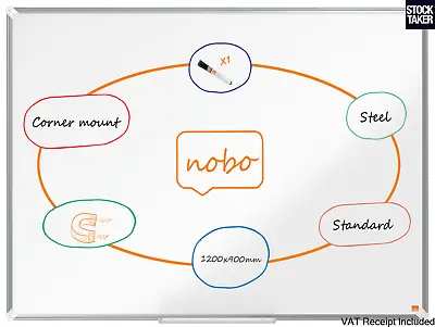 Nobo 1915156 Steel Magnetic Dry Whiteboard 1200x900mm Wall Mounted (VAT Incl) • £49.95