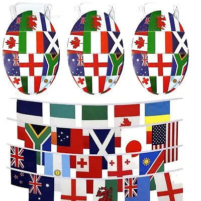 Decor Buntings Multinational Flags Football Sports Games Decorations 2024 • £4.29