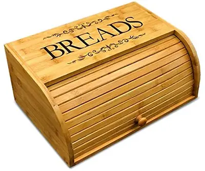 Original Rolltop Bread Box Bamboo Storage Bin • $49.99