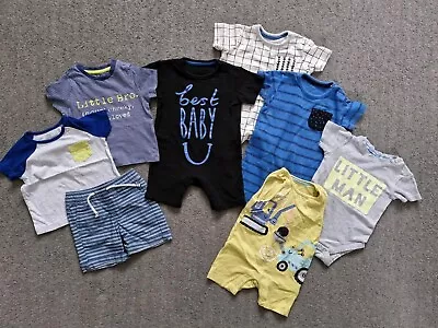 Baby Boy 3-6 Months Summer Holiday Bundle- Shorts Tshirts & Rompers  • £6