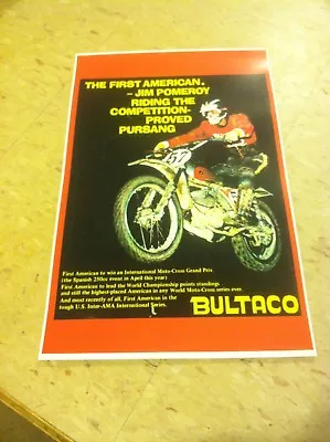 Vintage Bultaco Dirtbike Poster Advertisement Man Cave Gift Present • $15