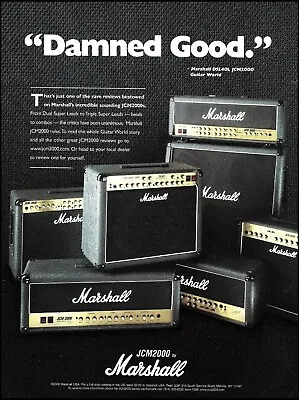 Marshall JCM Series Guitar Amplifier Advertisement Original 2000 Amp Ad Print • $4