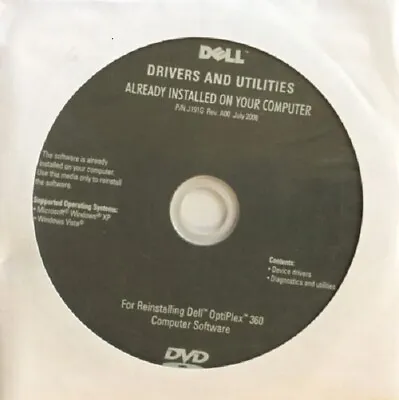 Dell CD July 2008 For Reinstalling Dell Optiplex 360 Computer Software • $5.40