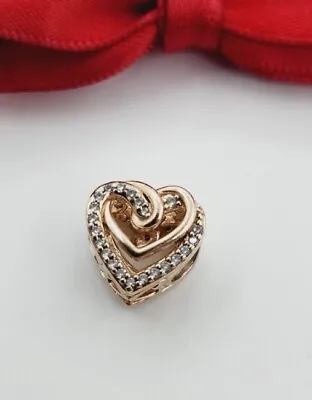 Genuine Pandora Rose Gold Sparkling Entwined Hearts Charm (789270C01) Ale Met • $50