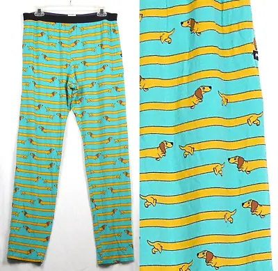 MeUndies Weiner Takes All Blue Dachshund Dog Micromodal Lounge PJ Pants M • $29.74