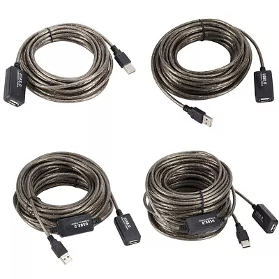 $13.52 • Buy 5/10/15/20m USB 2.0 Extension Cable Male To Female Active Repeater Extender Cord