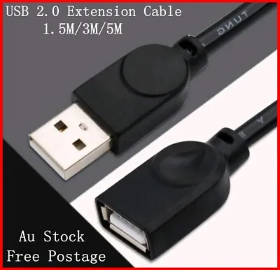 $6.95 • Buy USB 2.0 Data Type-A Male To Female M/F Extension Cable Cord Lead 5M 3M 1.5M