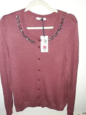 M & S BNWT Classic Women's Cardigan Dusky Pink Wool Mix • £15