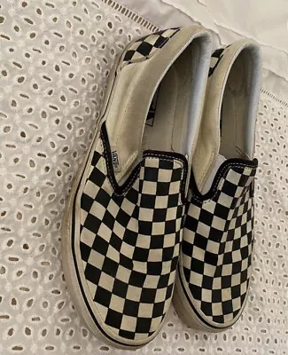 Vans Checkered Slip On Womens USA 9.5 Shoes Footwear Skate • $45