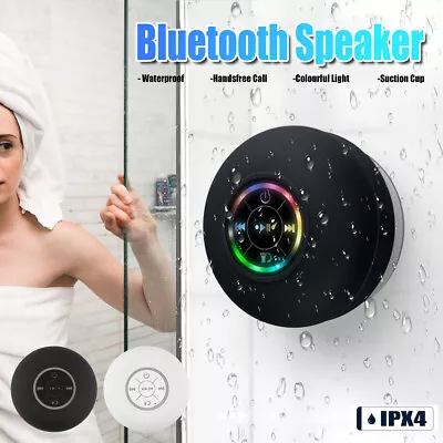 Waterproof LED Bluetooth Wireless Speaker Shower Portable For Samsung IPhone LG • £9.99