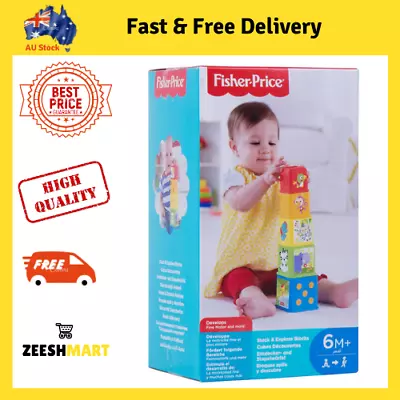 Fisher Price Stack And Explore Blocks Baby Sit Stack Fun Skills | Free Shipping • $13.45