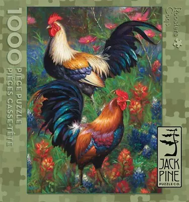 Jack Pine Roosters 1000 Piece Jigsaw Puzzle By Mark Keathley • $17.24