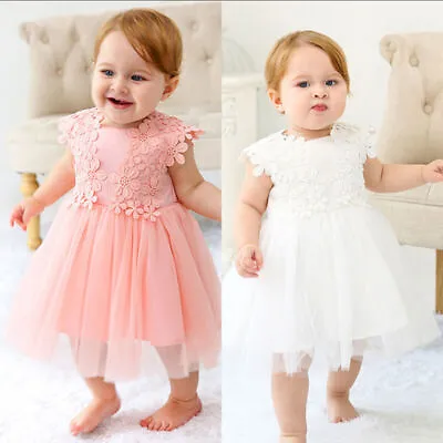 £8.95 • Buy Newborn Baby Girl Baptism Floral Dresses Christening Birthday Dress Ball Gowns