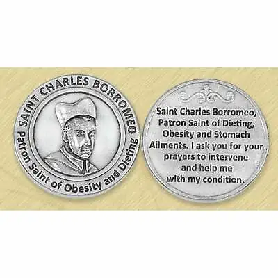 Saint St. Charles Borromeo - Prayer - Pocket Token/Coin 171.25.6103 • $3.50