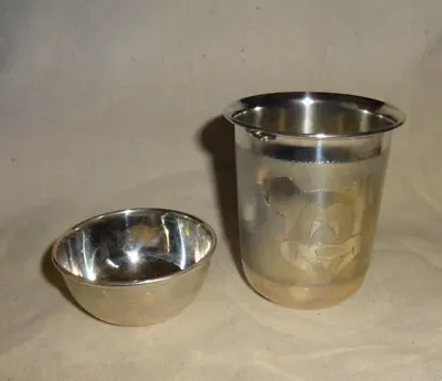 Vintage 925 Sterling Silver Baby Cup And Bowl Signed SIL • $69.95