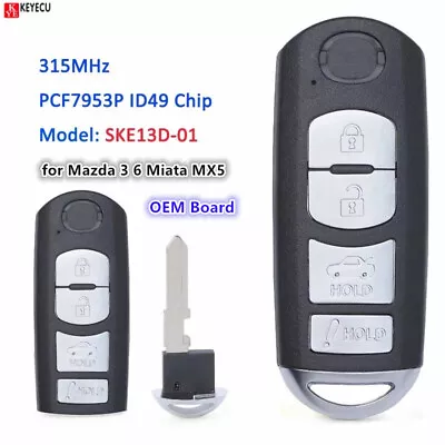 OEM Smart Remote Key Fob For 2014-2019 Mazda 6 Mazda3 Sedan MX-5 WAZSKE13D01 • $34.77