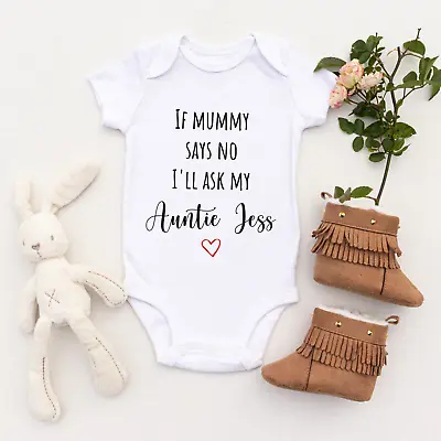 £6.50 • Buy Personalised Baby Grow Auntie Baby Gift Custom Auntie Uncle Baby Grow Vest 2023