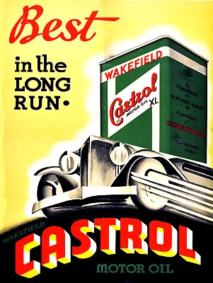 £4.45 • Buy Castrol, Retro Metal Aluminium Sign Vintage / Man Cave / Garage