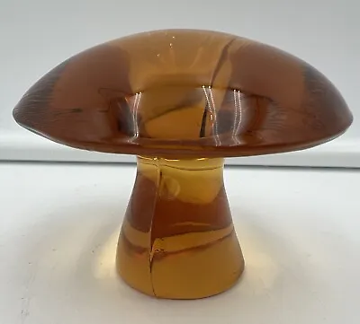 Vintage Viking Glass Small Mushroom Amber MCM Mid Century 3”D X 2.5”H Excellent • $129.50
