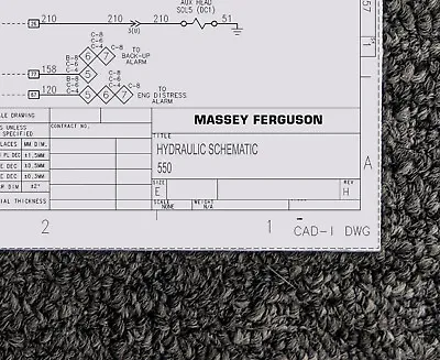 MASSEY FERGUSON COMBINE 550 Hydraulic Schematic Manual Diagram • $209.30