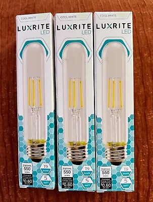 LUXRITE Vintage T9 LED Tube Light Bulbs (3pk) 60W Equivalent 4000K Cool White • $15