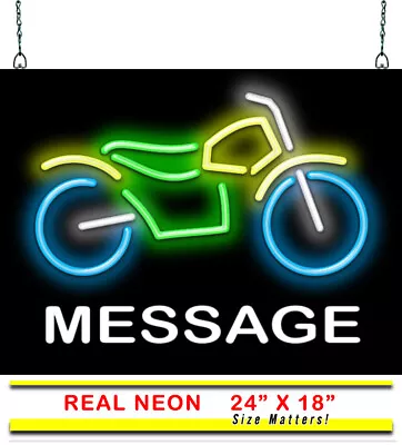 Custom Message Dirt Bike Neon Sign | Jantec | 24  X 18  | ATV Store Man Cave Bar • $409