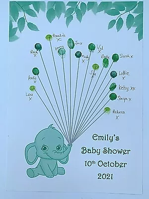 BABY SHOWER GAMES Guestbook Print Botanical Guess Baby's Weight And Birth Date • £6.49