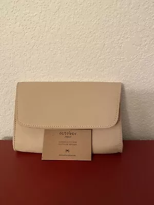 Purse Clutch Handbag Evening Vegan Leather Envelope OCTOBER JAIPUR BEIGE NEW • $12.50