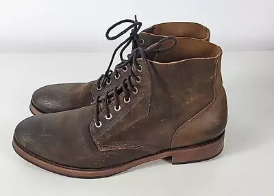 Rogue Mens Brown Leather Field Chukka Lace Up Distressed Boots Sz 45 /US 12 • $71.99