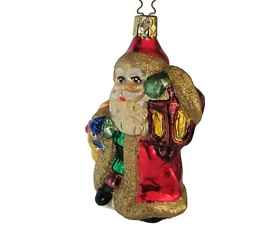 Vintage 1997 Yuletide Colorful Glitter Blown Glass Ornament EM Merck • $23