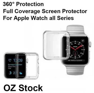 $4.99 • Buy Apple Watch Full Screen Protector Cover TPU 7 6 5 4 3 2 1 SE 38 42 40 44 45 41mm