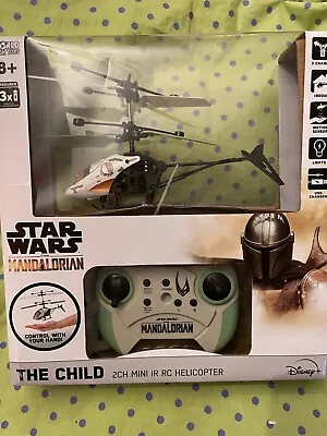 Star Wars Mandalorian Baby Yoda 2CH Mini IR RTF Electric RC Helicopter NEW • $17.95