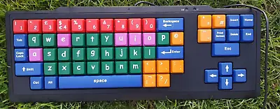 Multi Colour Large Key USB Keyboard With 2 Port Usb Hub • £15