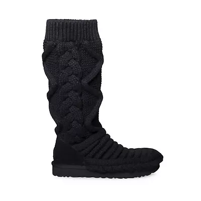 Ugg Classic Tall Chunky Knit Black Cardy Women's Cozy Boots Size Us 8/uk 6 New • $174.99