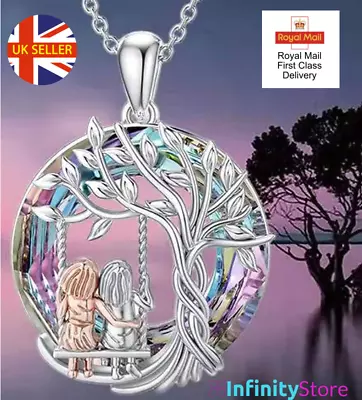 £5.75 • Buy Tree Of Life Pendant Sisters 925 Sterling Necklace Silver Chain Womens Jewellery