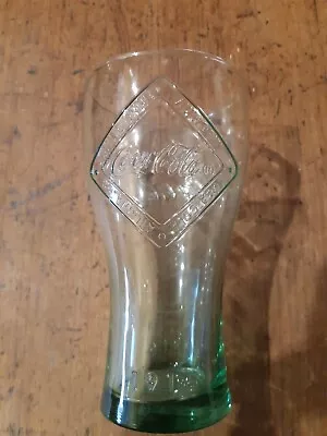 Vintage Retro Large Green Coca-Cola 6 Inches Tall Embossed Raised Letters Glass • $12