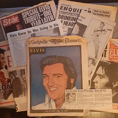 Elvis Presley LOT OF OLD NEWSPAPERS FROM 1977 AND UP (USA ORIGINALS) • $7.35