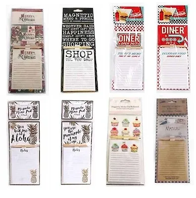 Vintage Magnetic Memo Pad & Pencil Message Board Shopping List Fridge Magnet   • £2.99