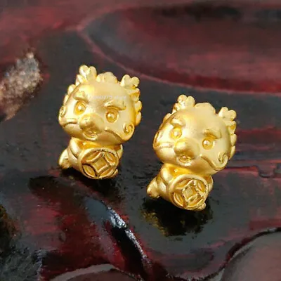 1pcs 999 Pure 24K Yellow Gold Pendant For Women Men Coin Zodiac Dragon 8*11mm • $224.04