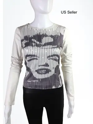 Women's 3D Marilyn Monroe Print T-Shirt Long Sleeve Top Crew Neck Stretch • $6.99