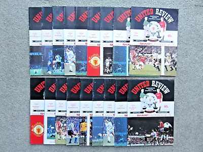 A Collection Of 18 Manchester United Football Programmes 1990-1991 Job Lot • £12