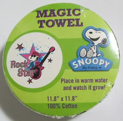 Peanuts Snoopy Magic Towel Wash Cloth 11.8X11.8 Cute & Fun Rock Star Guitar • $8.99
