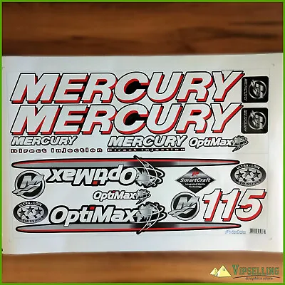 Mercury 115HP Optimax Direct Injection Outboards Motor Laminated Decals Stickerі • $47.70