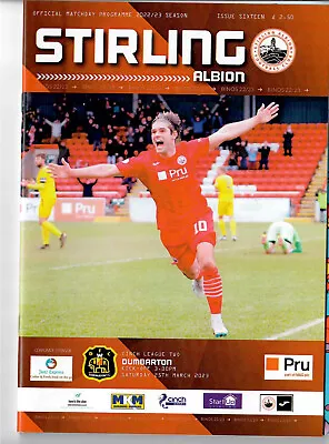 £2.10 • Buy Stirling Albion V Dumbarton- 25 March 2023 With Teamsheet