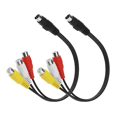 2PCS 4 Pin S-Video To 3 RCA AV Female Cable For TV/HDTV Camcorder CD Player • £8.06