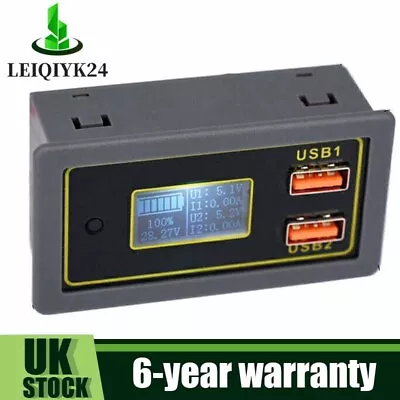 DC 12/24V Battery Capacity Voltmeter Voltage Display Volt Monitor LCD 24W Gauge • £12.93