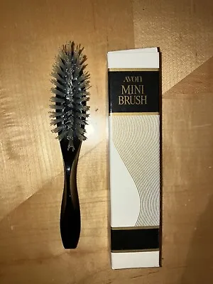 Vintage Avon Mini Hairbrush Black Colors Travel Purse Brush 6  In Box  As Is* • $26.50