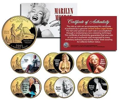 MARILYN MONROE MOVIES California Quarters U.S. 6-Coin Set * LICENSED * • $19.95