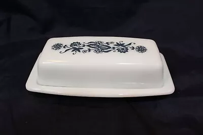 PYREX USA Old Town Blue Onion Covered Butter Dish Vintage Opaline Dish • $15