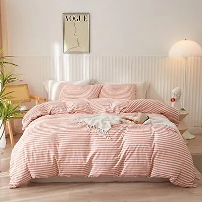 £69.02 • Buy  Duvet Cover Queen Size Queen(90  X 90 ) A#pink And White Stripes(no Comforter)